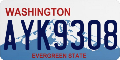 WA license plate AYK9308