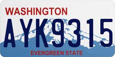 WA license plate AYK9315