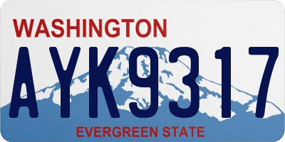 WA license plate AYK9317
