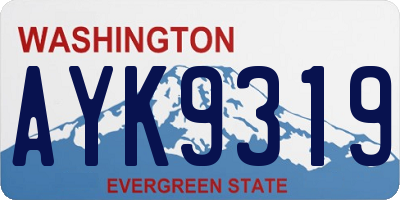 WA license plate AYK9319
