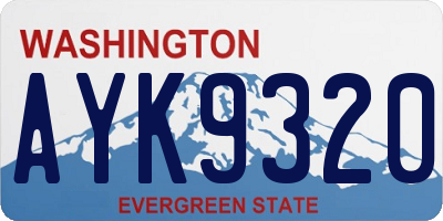 WA license plate AYK9320