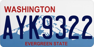 WA license plate AYK9322