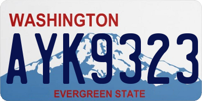 WA license plate AYK9323