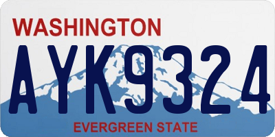 WA license plate AYK9324