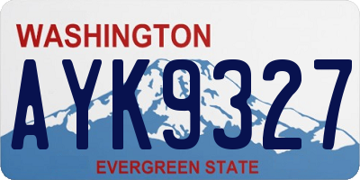 WA license plate AYK9327