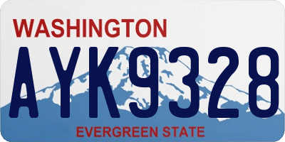 WA license plate AYK9328