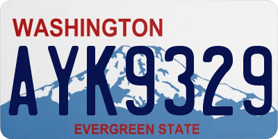 WA license plate AYK9329