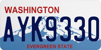 WA license plate AYK9330