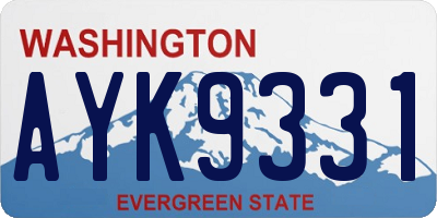 WA license plate AYK9331