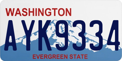 WA license plate AYK9334