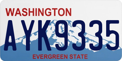 WA license plate AYK9335