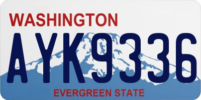 WA license plate AYK9336