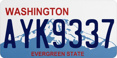 WA license plate AYK9337