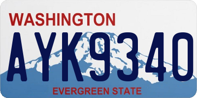WA license plate AYK9340