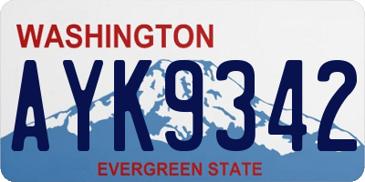 WA license plate AYK9342