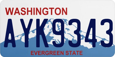 WA license plate AYK9343