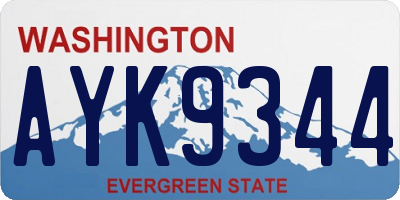 WA license plate AYK9344