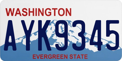 WA license plate AYK9345