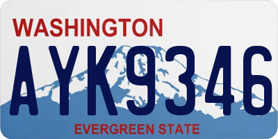 WA license plate AYK9346