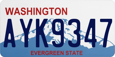 WA license plate AYK9347