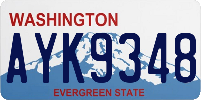 WA license plate AYK9348