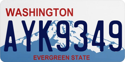WA license plate AYK9349