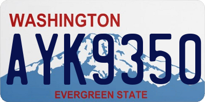 WA license plate AYK9350
