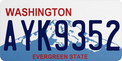 WA license plate AYK9352