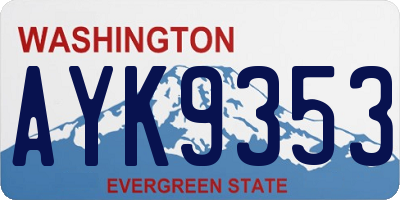 WA license plate AYK9353