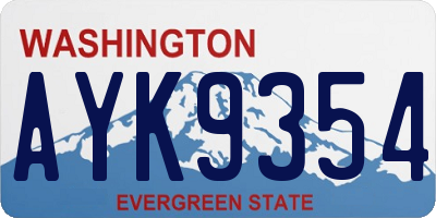 WA license plate AYK9354