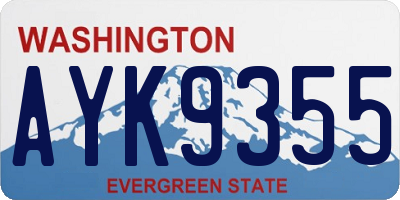 WA license plate AYK9355