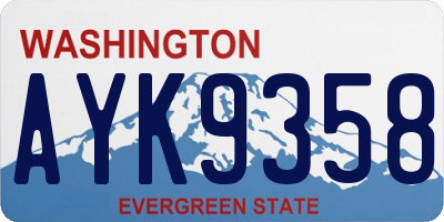WA license plate AYK9358