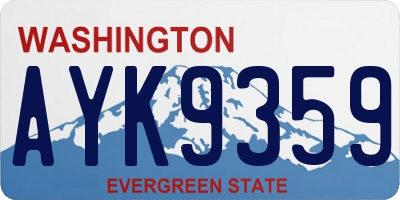 WA license plate AYK9359
