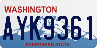WA license plate AYK9361