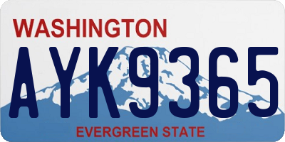 WA license plate AYK9365