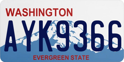WA license plate AYK9366