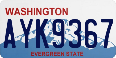 WA license plate AYK9367