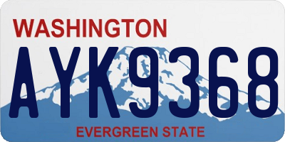 WA license plate AYK9368