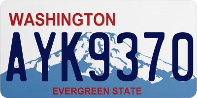 WA license plate AYK9370