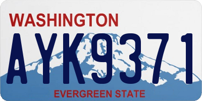 WA license plate AYK9371