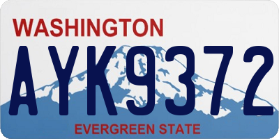 WA license plate AYK9372