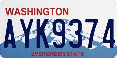 WA license plate AYK9374