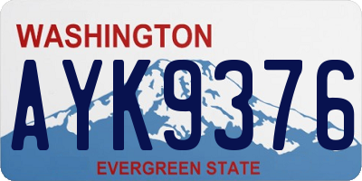 WA license plate AYK9376