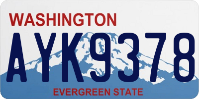 WA license plate AYK9378