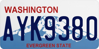 WA license plate AYK9380