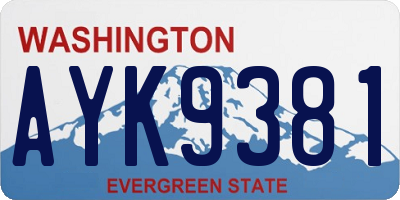WA license plate AYK9381