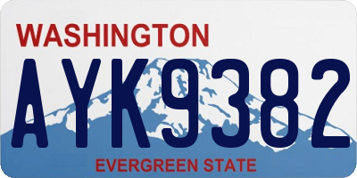 WA license plate AYK9382