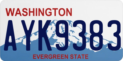 WA license plate AYK9383