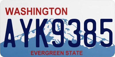 WA license plate AYK9385
