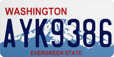 WA license plate AYK9386